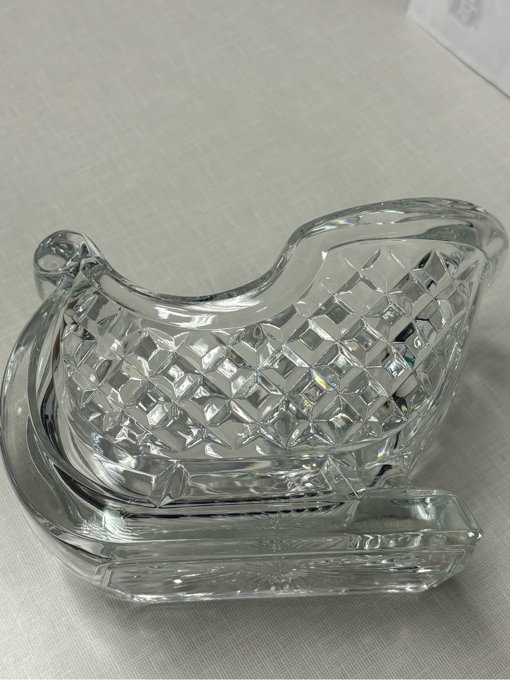 Vintage Crystal Glass Sleigh
